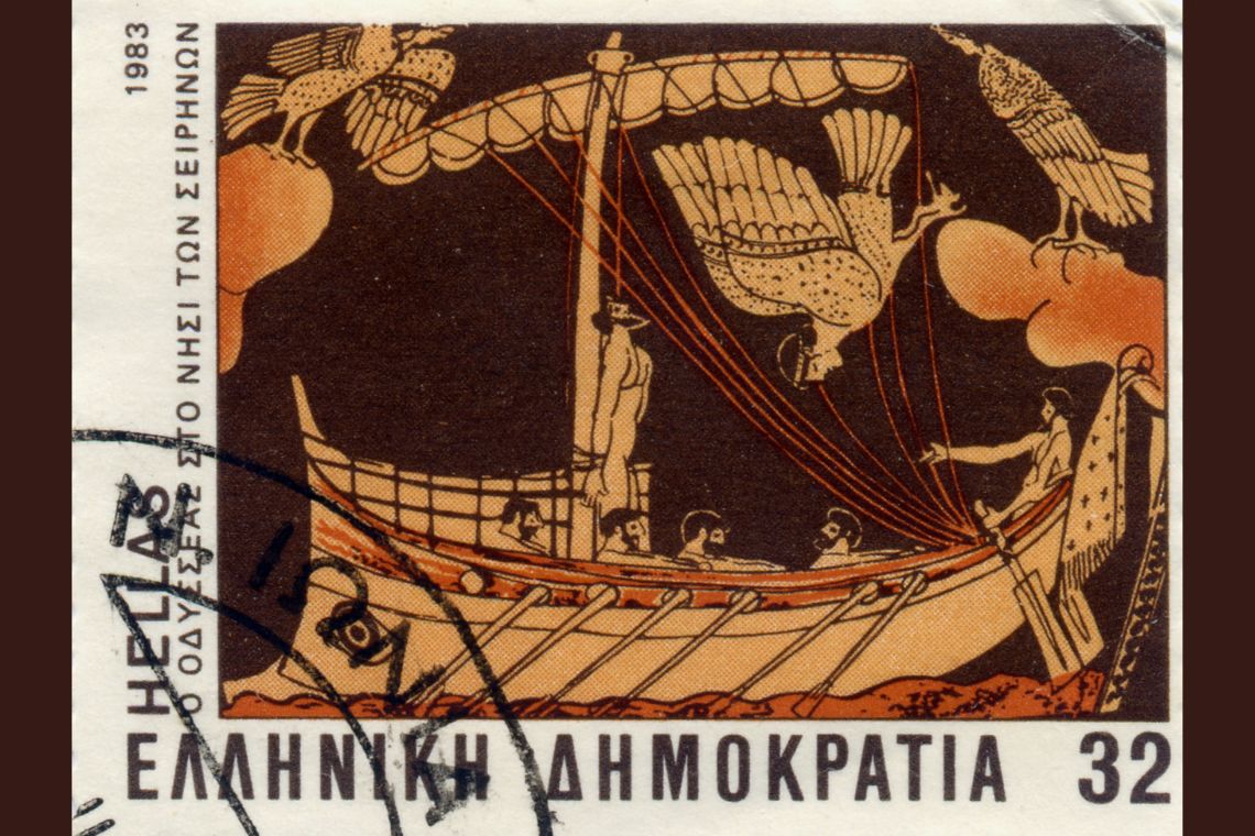 Greek Odysseus and Sirens Stamp Credits VMarin Canva